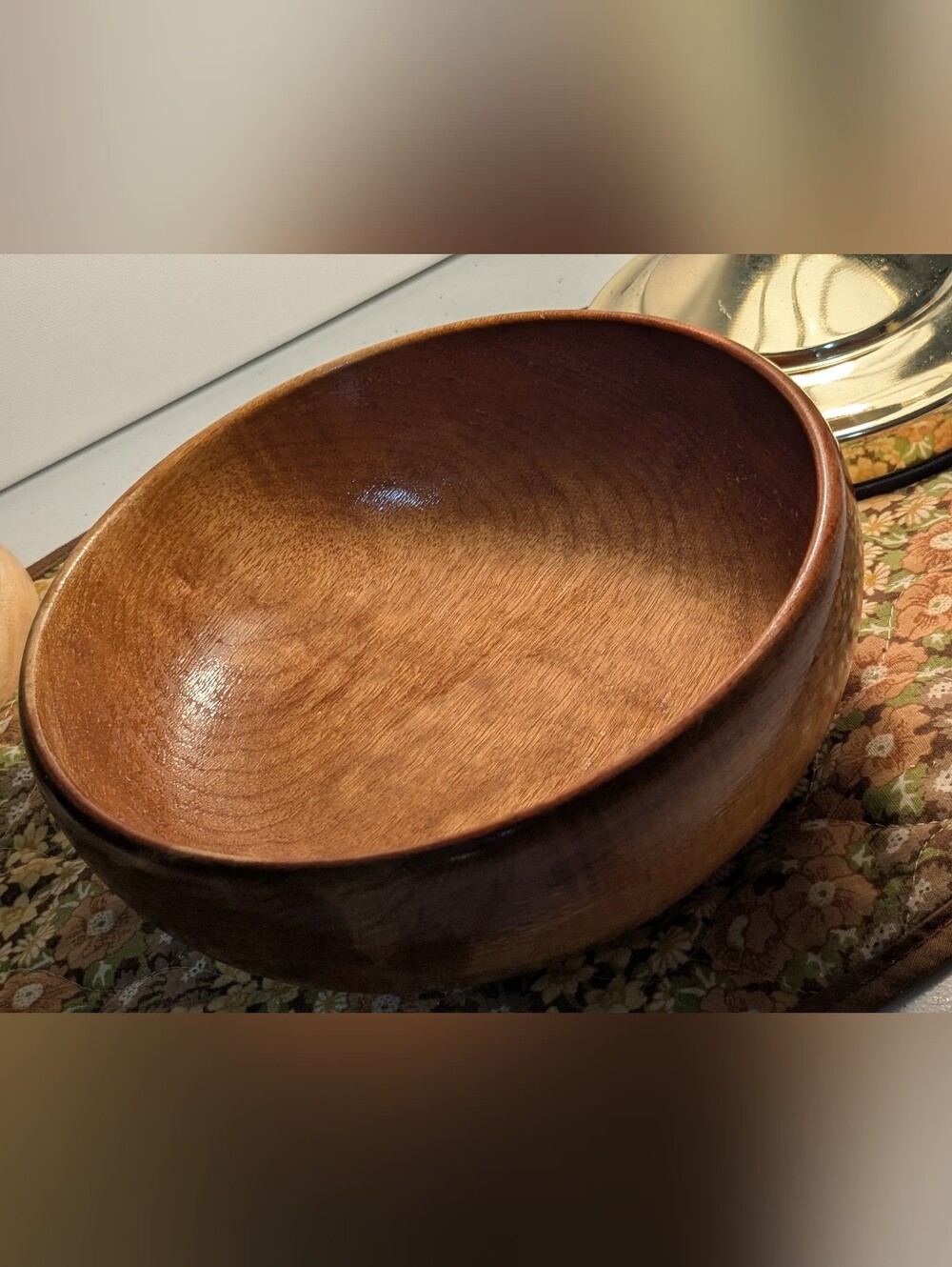Vintage Myrtlewood Curved Bowl - Decorative Artisan Handmade  Decorative Bowl